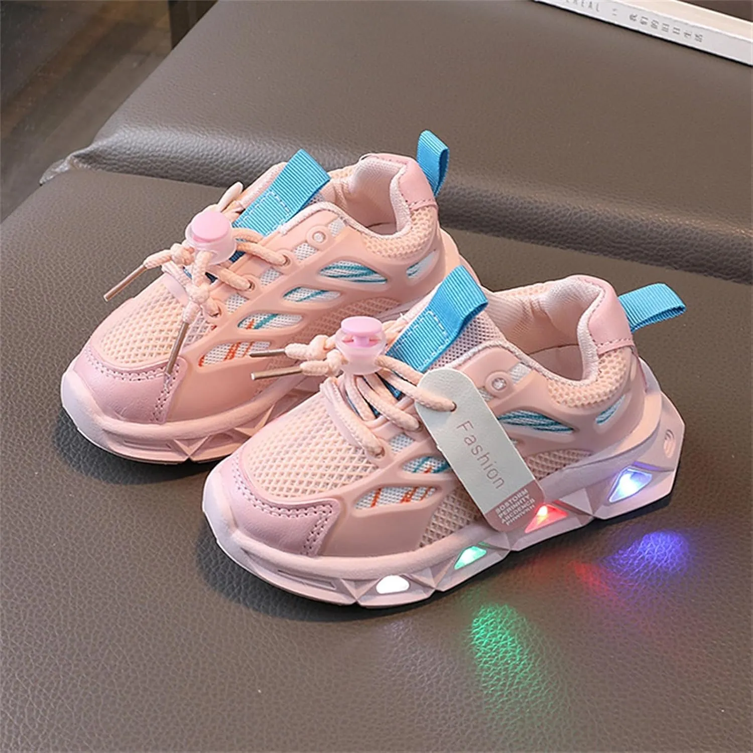Glitter Sneaker for Toddler Baby Infant Mesh Breathable Lace-Up Light Up Fashion Sport Shoes Non Slip Comfy Flat