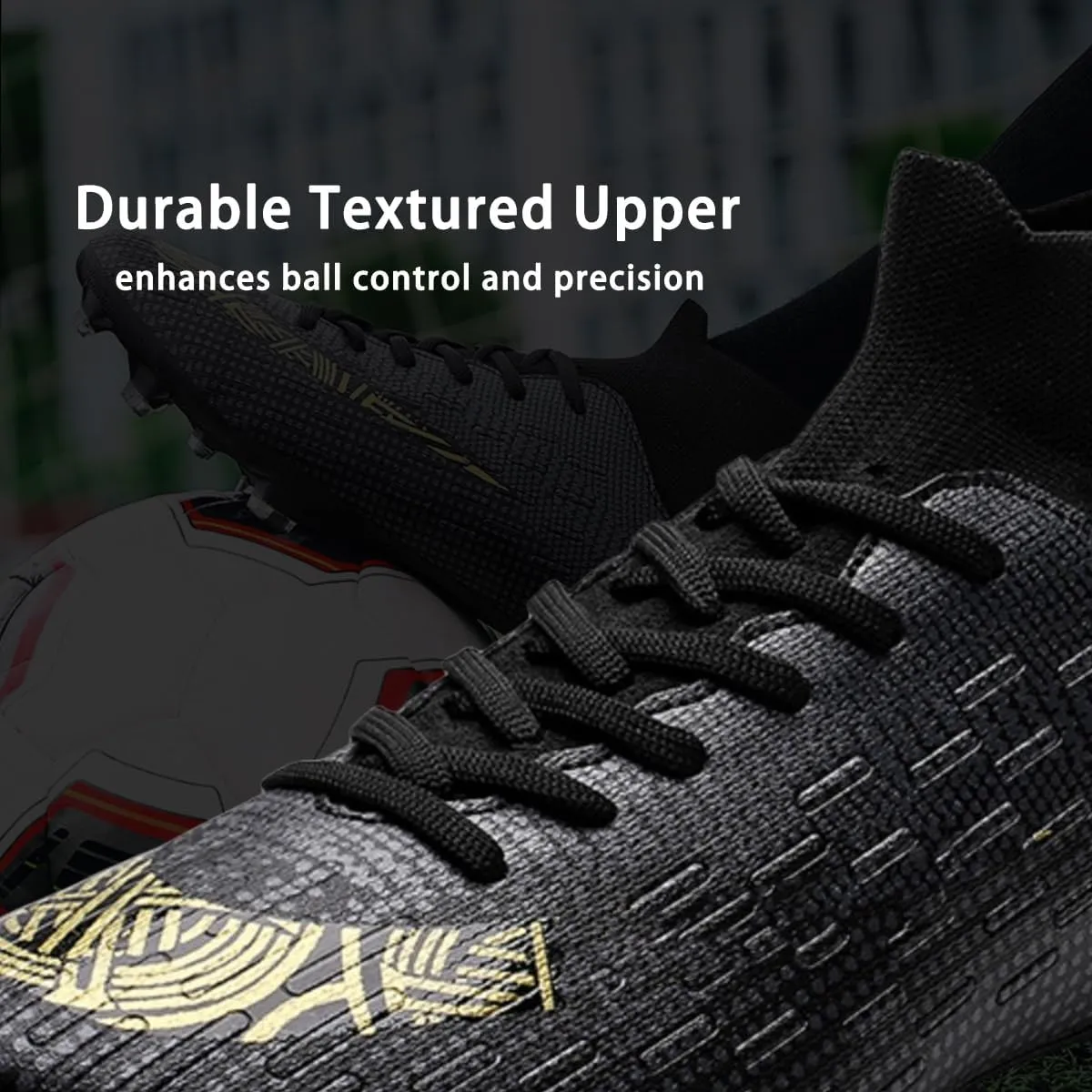HESBITEUL Soccer Cleats Lightweight Durable: Firm Ground Football Shoes
