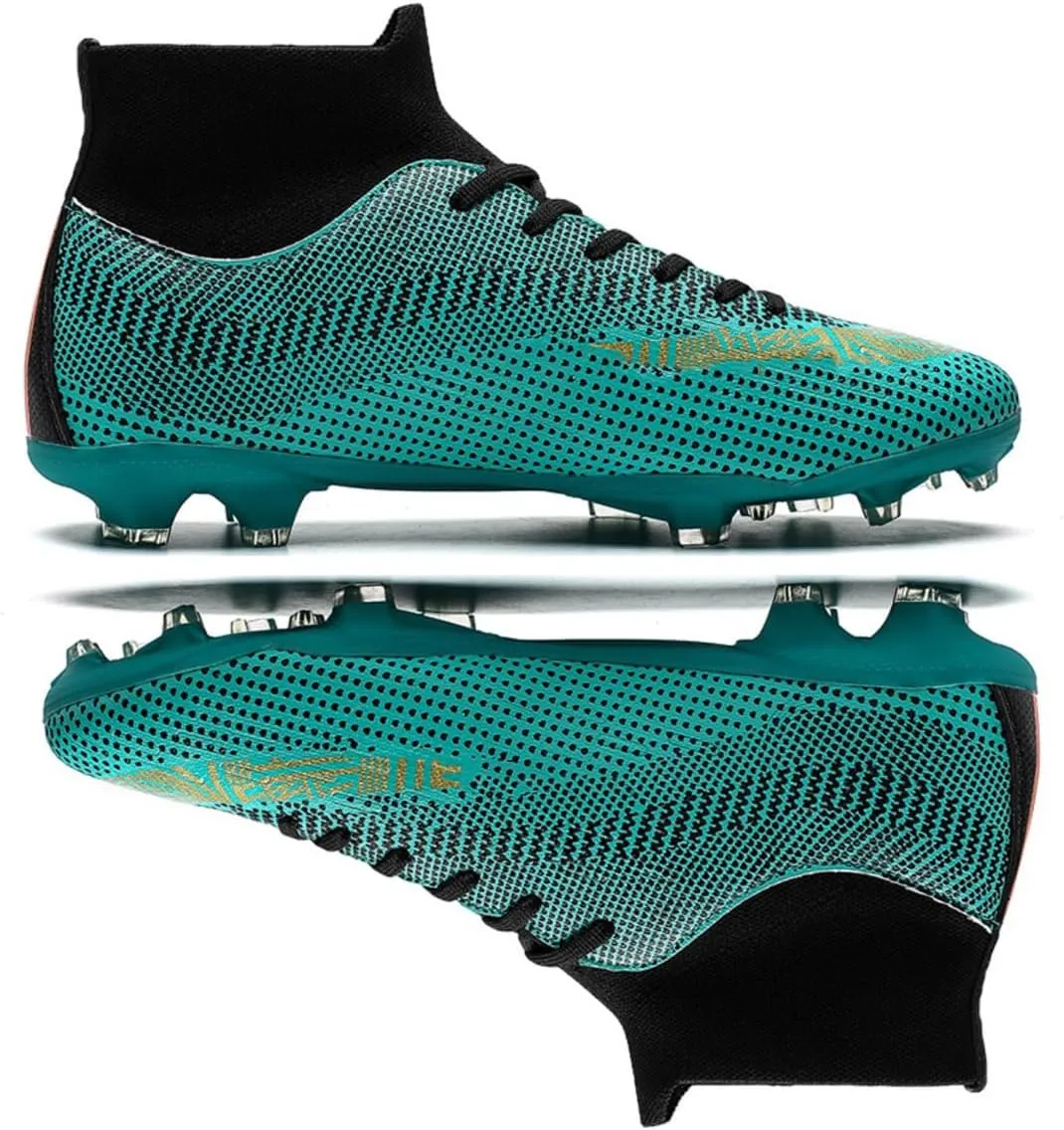 HESBITEUL Soccer Cleats Lightweight Durable: Firm Ground Football Shoes