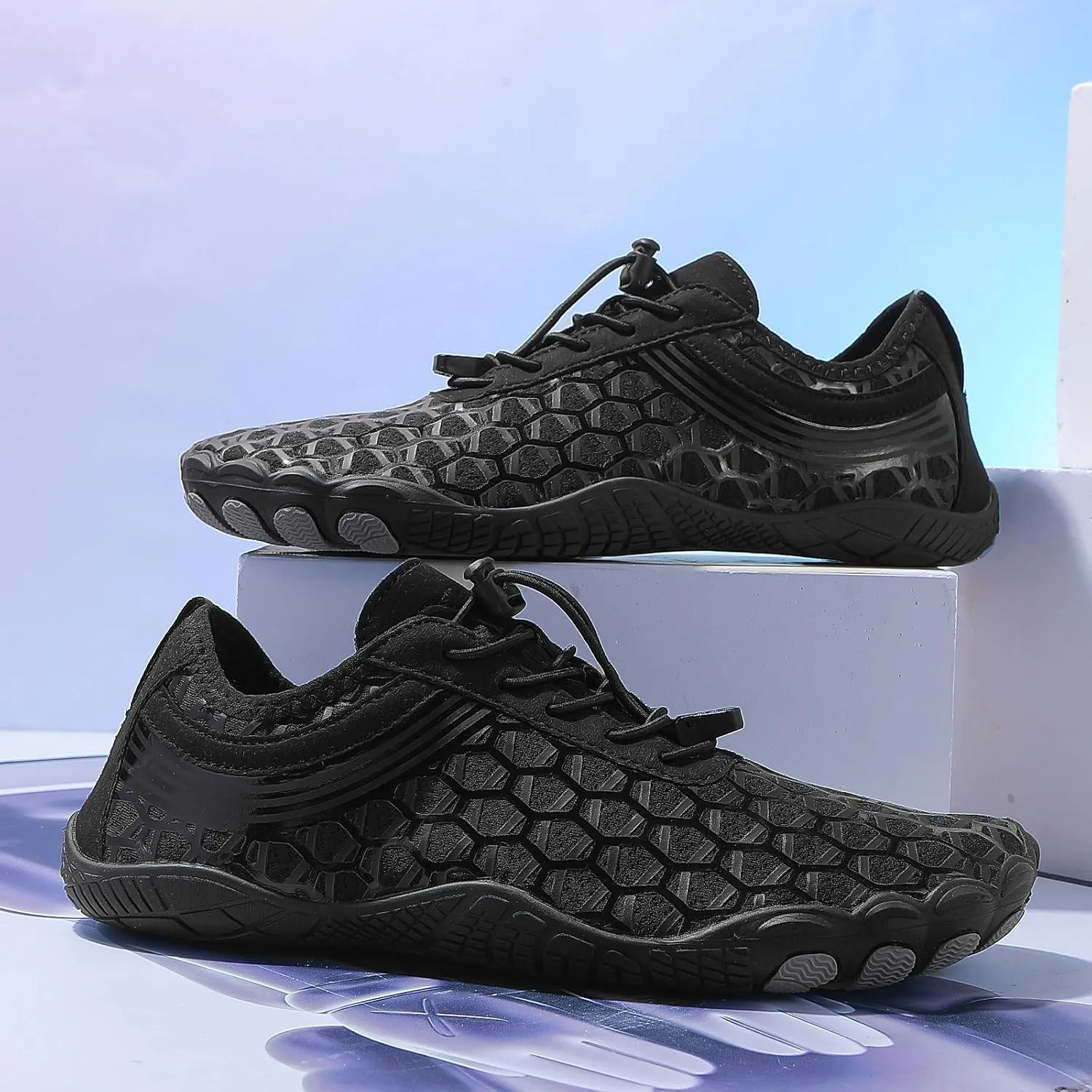 Hike Barefoot Shoes for Women Men Athletic Outdoor Hiking Sneaker Breathable and Lightweight Non-Slip Workout Shoes Wide Toe Water Shoe Beach Footwear with Drainage