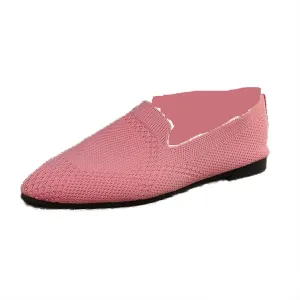 JITUUE Women's Fashion Knit Breathable Loafer Flats Slip-Ons Pointy Toe Walking Driving Shoes Comfortable Casual Penny Loafer