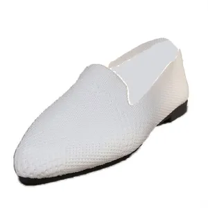 JITUUE Women's Fashion Knit Breathable Loafer Flats Slip-Ons Pointy Toe Walking Driving Shoes Comfortable Casual Penny Loafer