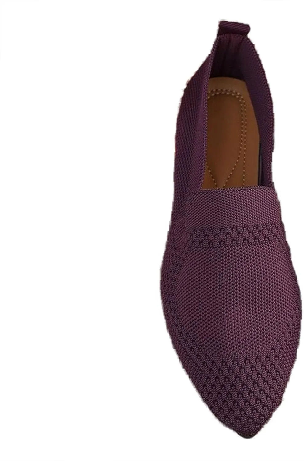 JITUUE Women's Fashion Knit Breathable Loafer Flats Slip-Ons Pointy Toe Walking Driving Shoes Comfortable Casual Penny Loafer