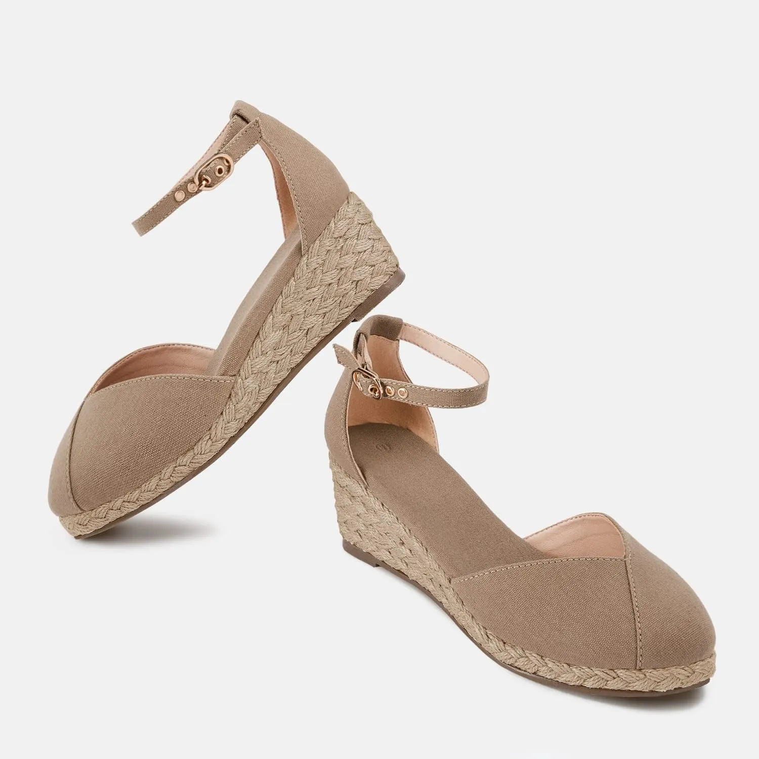 Juliet Holy Womens Espadrilles Sandals Closed Toe Platform Ankle Strap Casual Summer Wedges