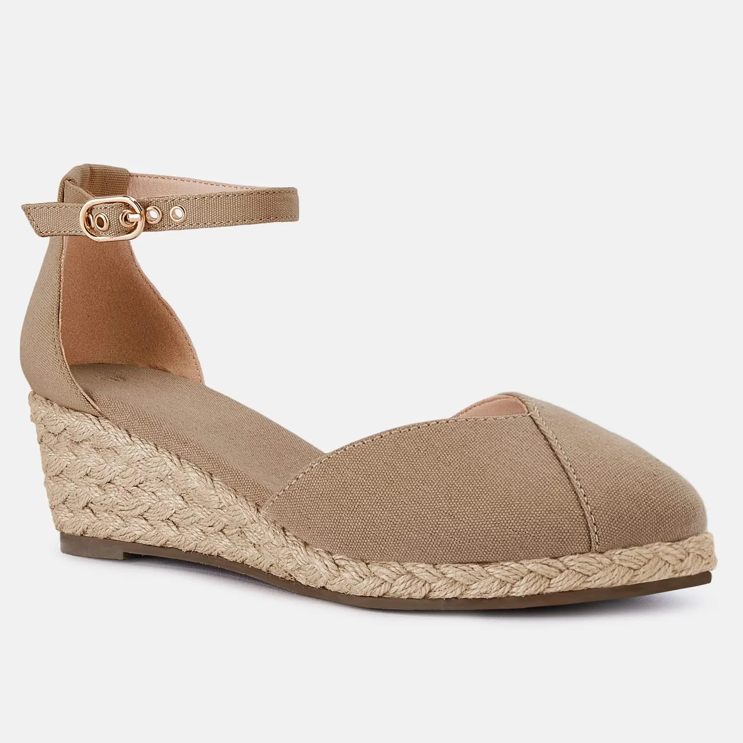 Juliet Holy Womens Espadrilles Sandals Closed Toe Platform Ankle Strap Casual Summer Wedges