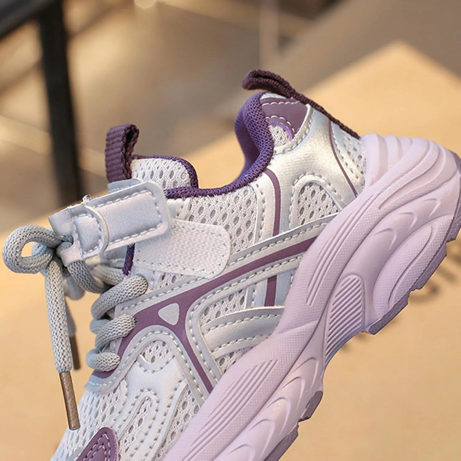 Kids Lace Mesh Sneakers Breathable Comfy Running Casual Sport Shoes Toddler Chunky First Walking Non Slip Sneakers