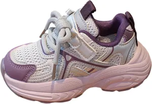 Kids Lace Mesh Sneakers Breathable Comfy Running Casual Sport Shoes Toddler Chunky First Walking Non Slip Sneakers