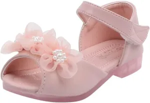 Kids Shoes Girls Baby Cool Classic Leather Pearl Loafers Shoes Comfortable Solid Color Hook Loop Shoes