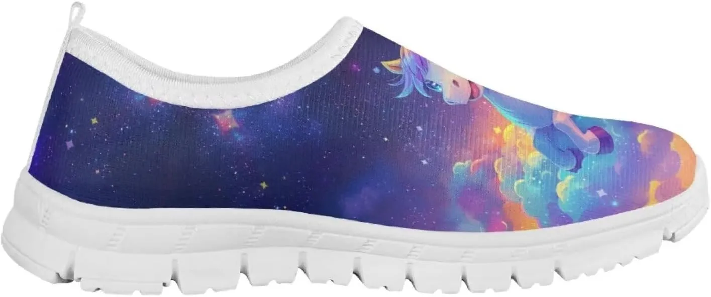 Kids Slip On Tennis Shoes Non Slip Girls Running Sports Shoes for Daily Wear