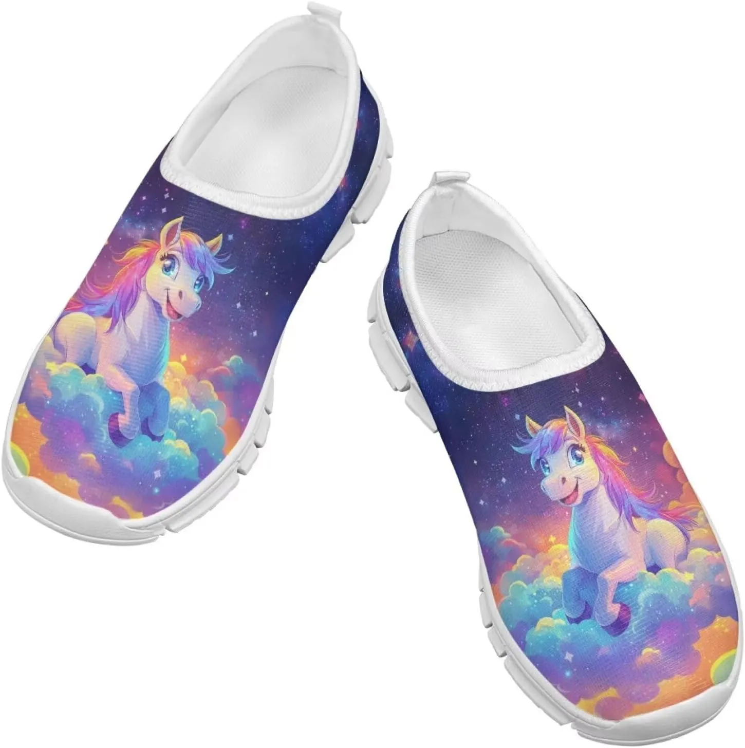Kids Slip On Tennis Shoes Non Slip Girls Running Sports Shoes for Daily Wear