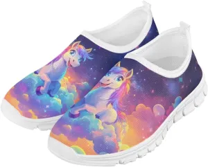 Kids Slip On Tennis Shoes Non Slip Girls Running Sports Shoes for Daily Wear
