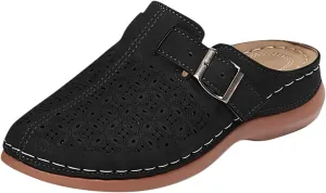 Kubbon Mules for Women Comfort Closed Toe Sandals Dressy Summer Closed Toe Mules Summer Slip on Wedge with Adjustable Hook Loop Arch Support Sandals