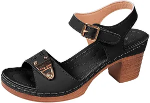 Kubbon Orthopedic Wedge Sandals for Women Chunky High Heel Open Toe Sandals Comfortable Elegant Adjustable Strap Platform Sandles Vacation Beach Walking Shoes