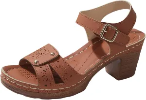 Kubbon Orthopedic Wedge Sandals for Women Chunky High Heel Open Toe Sandals Comfortable Elegant Adjustable Strap Platform Sandles Vacation Beach Walking Shoes