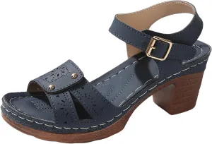 Kubbon Orthopedic Wedge Sandals for Women Chunky High Heel Open Toe Sandals Comfortable Elegant Adjustable Strap Platform Sandles Vacation Beach Walking Shoes