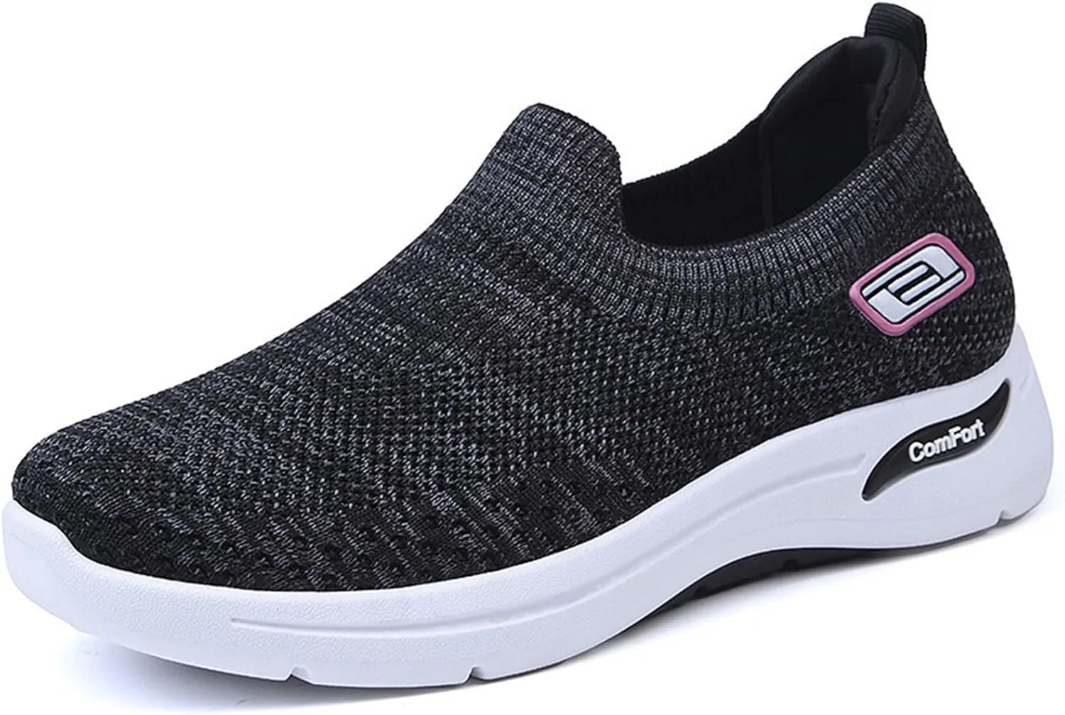 Kubbon Slip On Shoes Women Woven Orthopedic Breathable Soft Shoes with Arch Support Casual Non Slip Low Top Tennis Sneakers Comfortable Walking Workout Sneaker