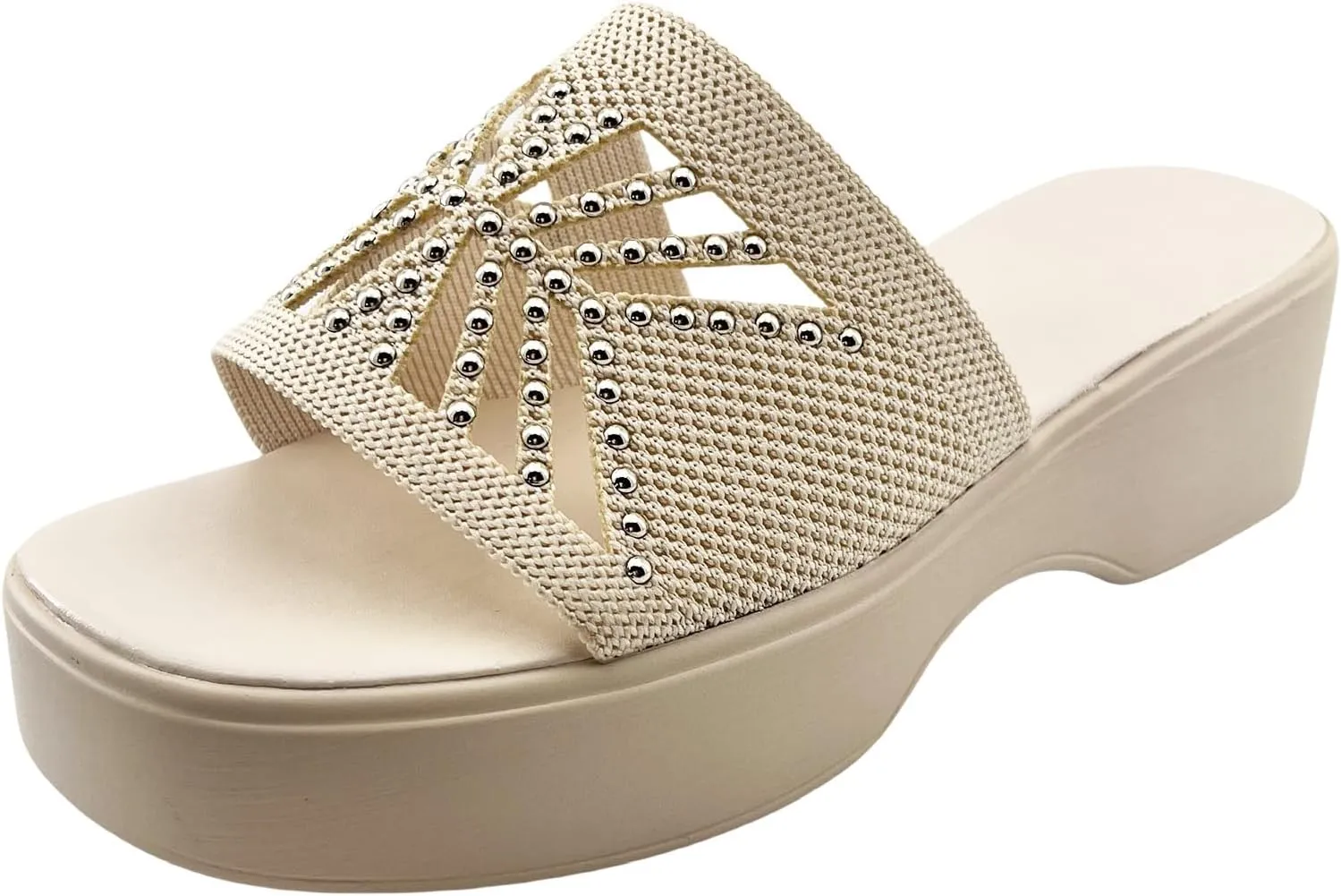 Kubbon Slip On Wedge Sandals for Women Platform Slides Sandals Open Toe Summer Beach Sandal Backless Slippers with Arch Support Walking Shoes