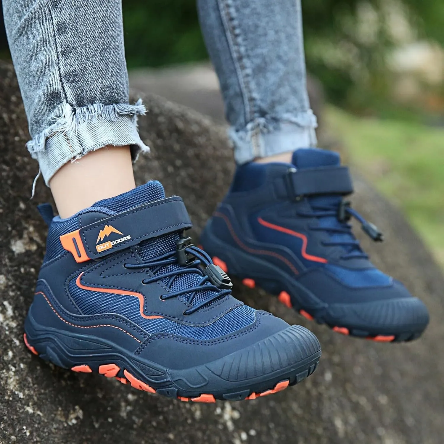 Lace-Up Open Toe Shoes For Childrens Kids Snow Boots Outdoor Sport Booties Fashion Breathable Rubber Boys Girls Sneaker