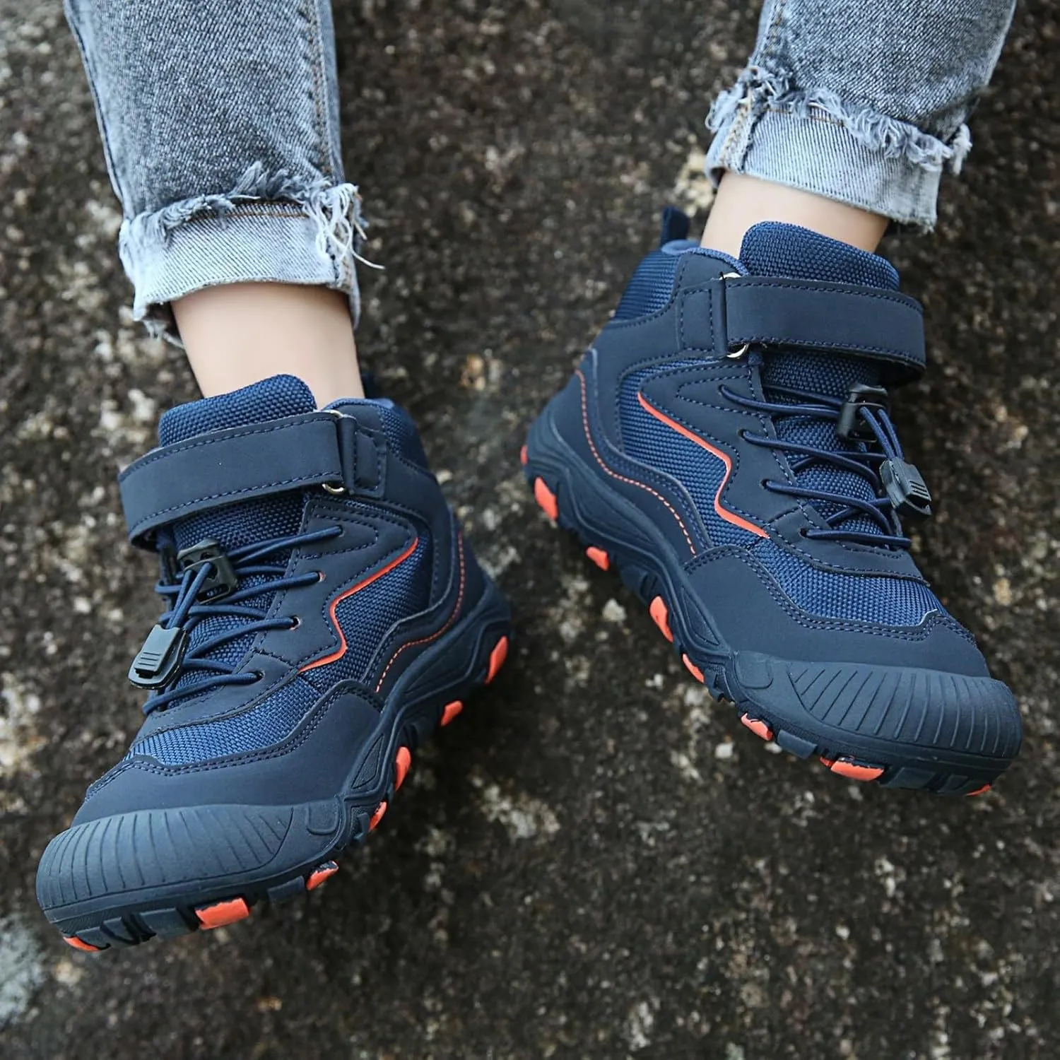 Lace-Up Open Toe Shoes For Childrens Kids Snow Boots Outdoor Sport Booties Fashion Breathable Rubber Boys Girls Sneaker