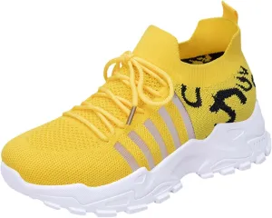 Ladies Mesh Orthopedic Sneakers Breathable Lace-up Walking Running Shoes Comfortable Tennis Shoes Non Slip Lightweight Cute Womens Thick Sole Sneaker