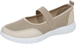 Ladies Woven Shoes Slip-on Flat Heel Fashion Sneakers Loafers Solid Color Lightweight Round Toe Sneakers Thick Sole Casual Outdoor Walking Shoe for Women