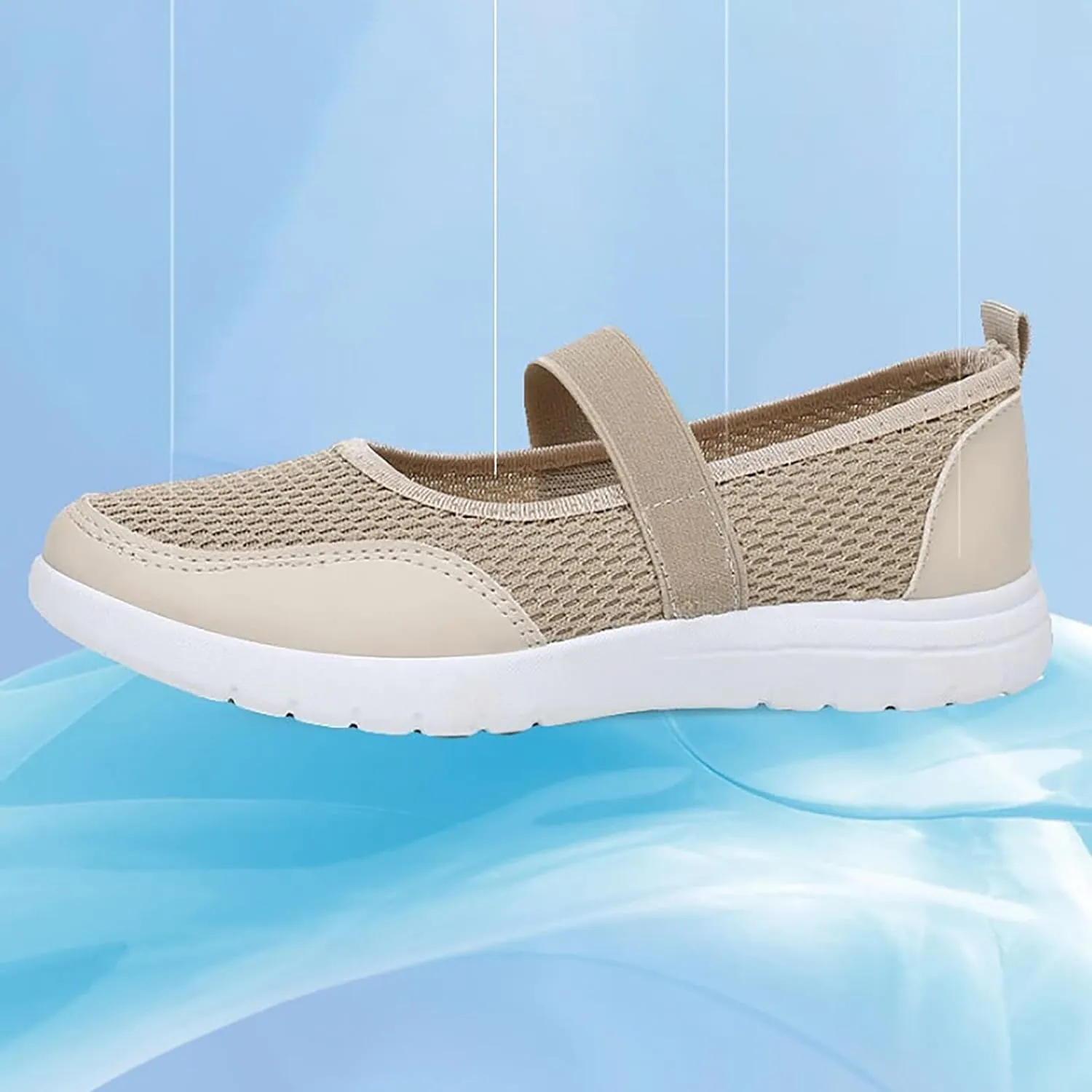 Ladies Woven Shoes Slip-on Flat Heel Fashion Sneakers Loafers Solid Color Lightweight Round Toe Sneakers Thick Sole Casual Outdoor Walking Shoe for Women