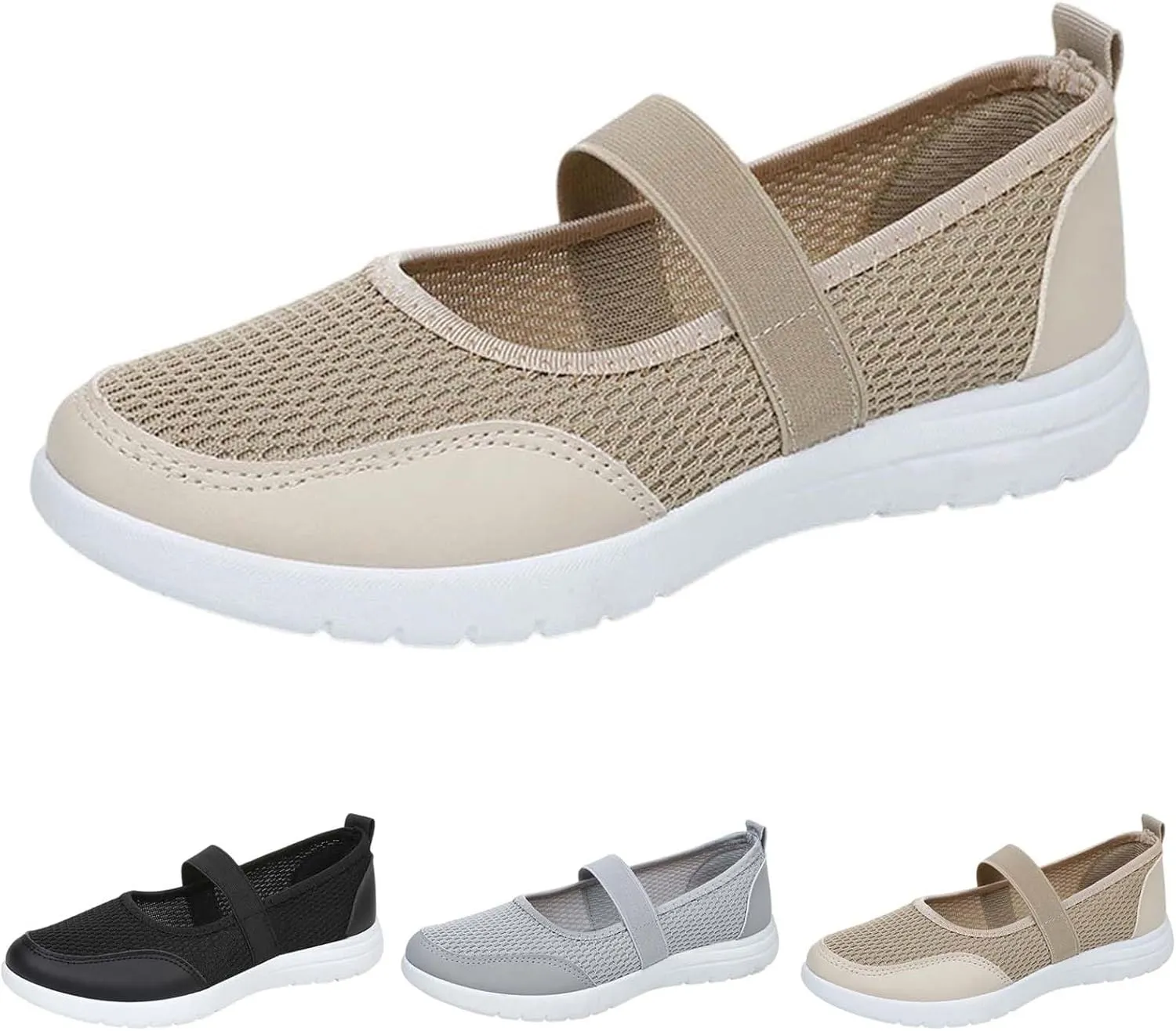 Ladies Woven Shoes Slip-on Flat Heel Fashion Sneakers Loafers Solid Color Lightweight Round Toe Sneakers Thick Sole Casual Outdoor Walking Shoe for Women
