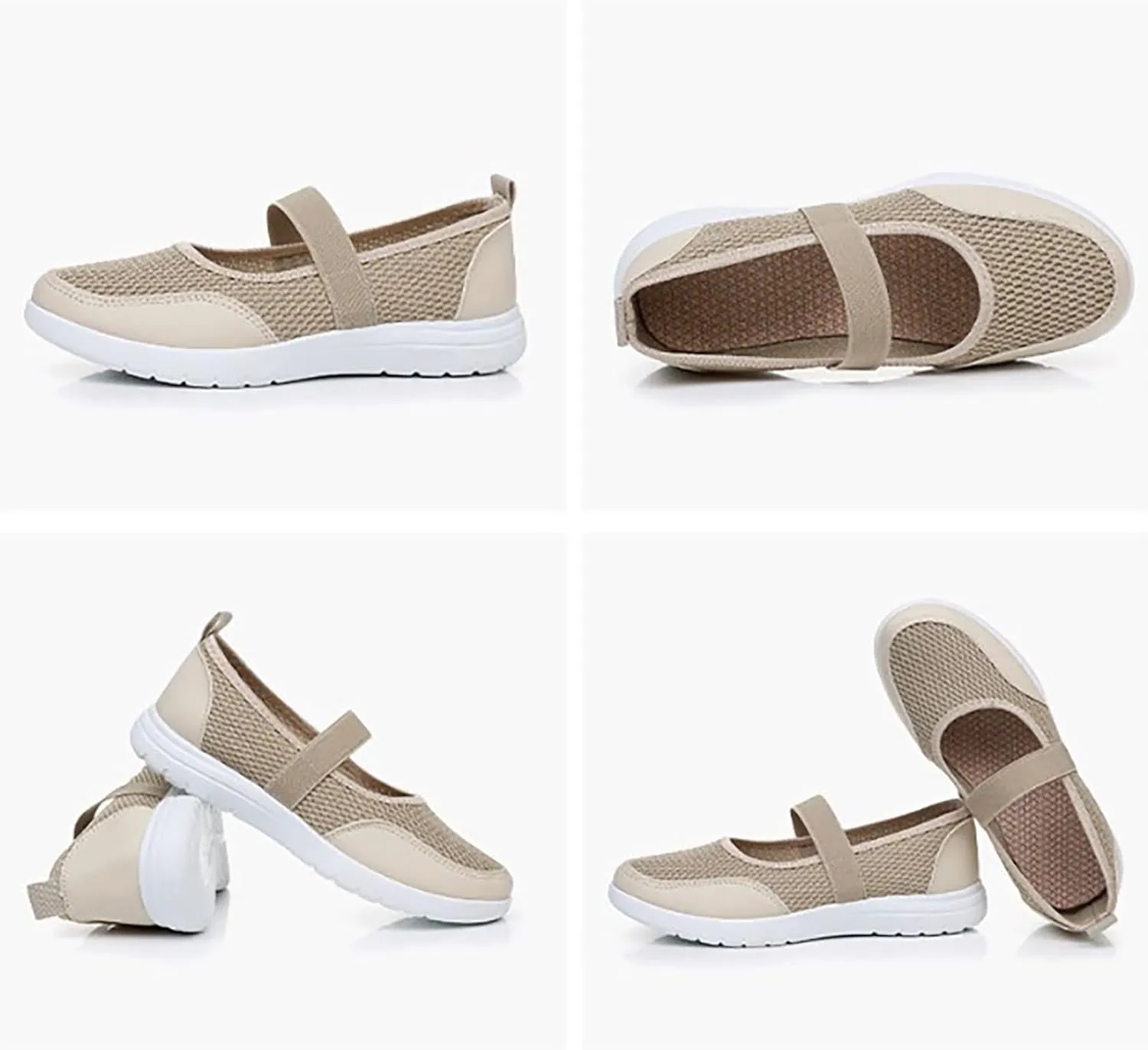 Ladies Woven Shoes Slip-on Flat Heel Fashion Sneakers Loafers Solid Color Lightweight Round Toe Sneakers Thick Sole Casual Outdoor Walking Shoe for Women