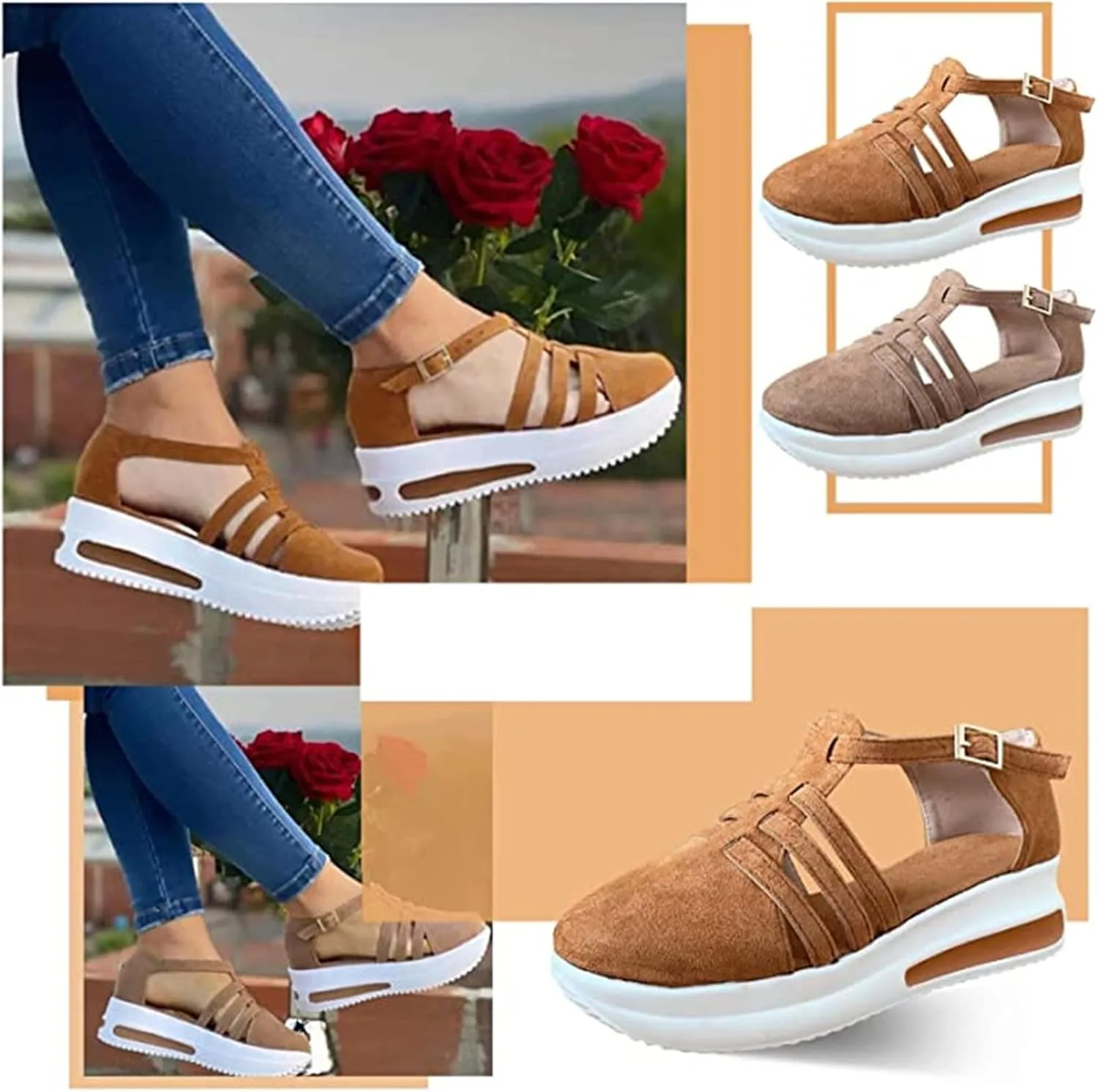 Ladmiple Shoes For Women Sneakers Slip Ons Memory Foam Comfort Walking Shoes Fashion Casual Summer Platform Flats Loafer
