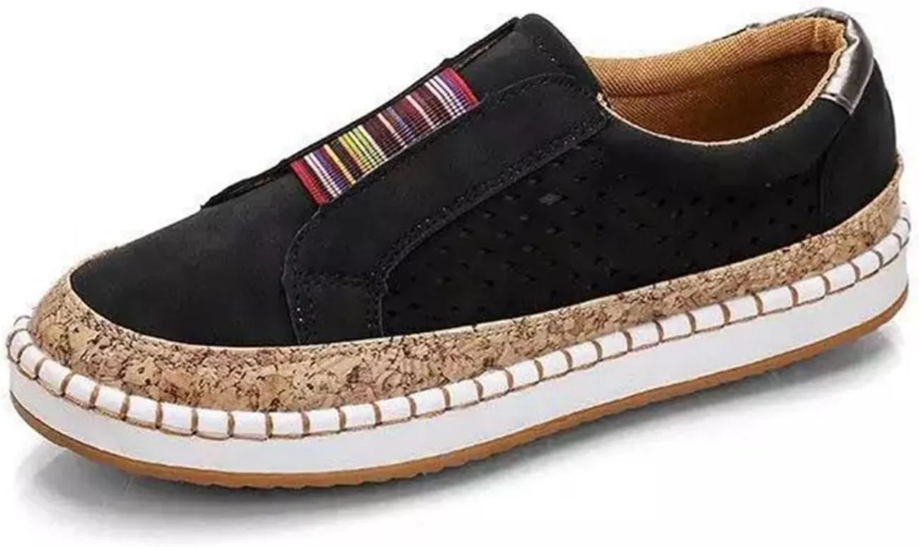Ladmiple Shoes For Women Sneakers Slip Ons PU Leather Shoes Low Top Lace Up Casual Fashion Walking Platform Flats Loafer