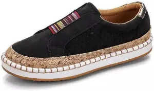 Ladmiple Shoes For Women Sneakers Slip Ons PU Leather Shoes Low Top Lace Up Casual Fashion Walking Platform Flats Loafer
