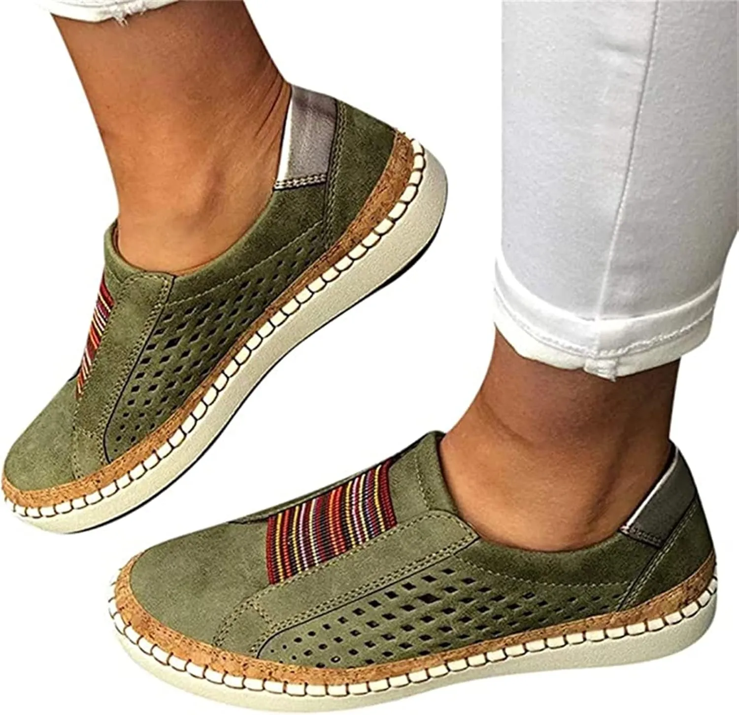 Ladmiple Shoes For Women Sneakers Slip Ons PU Leather Shoes Low Top Lace Up Casual Fashion Walking Platform Flats Loafer