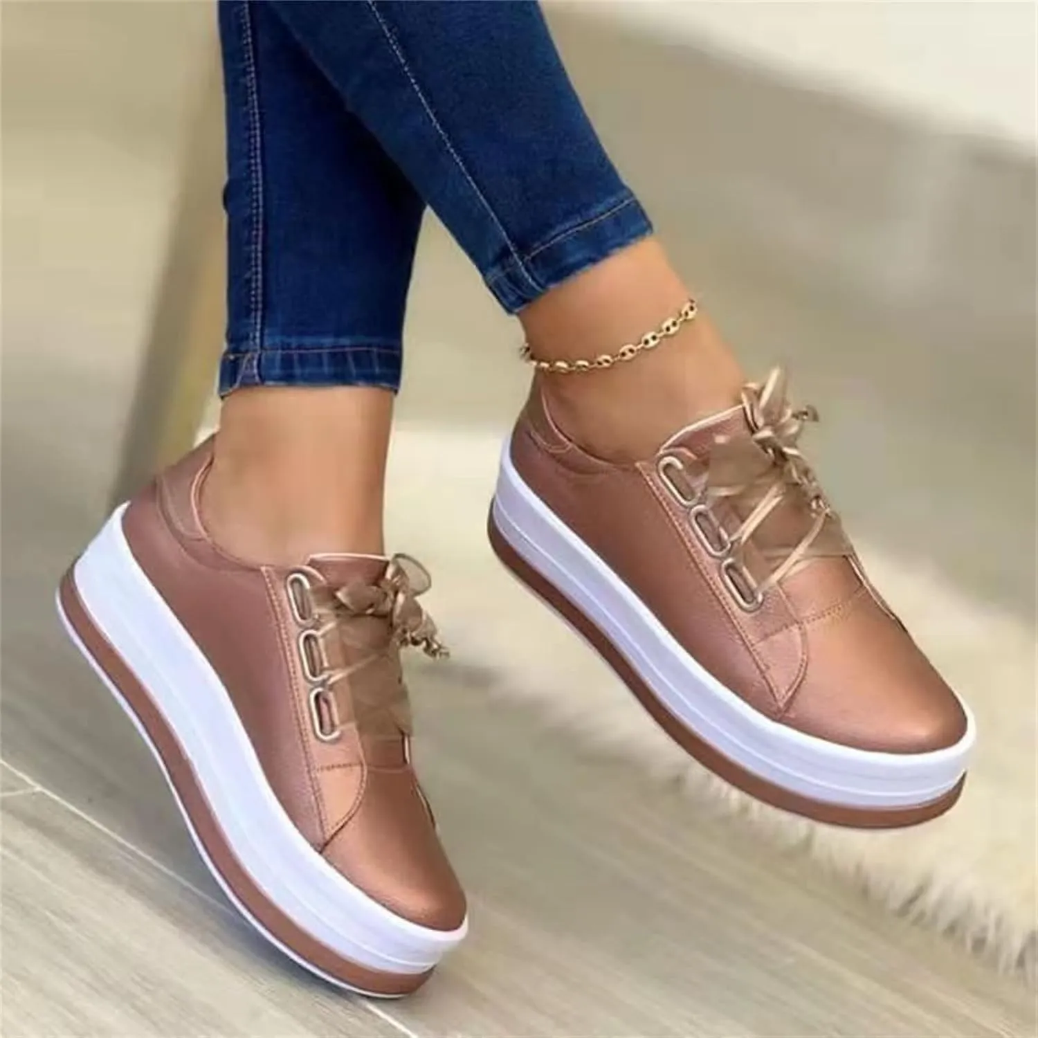 Ladmiple Shoes For Women Sneakers Slip Ons Walking Shoes Lady Platform Loafers Fashion Casual Dressy Summer Flats Shoes