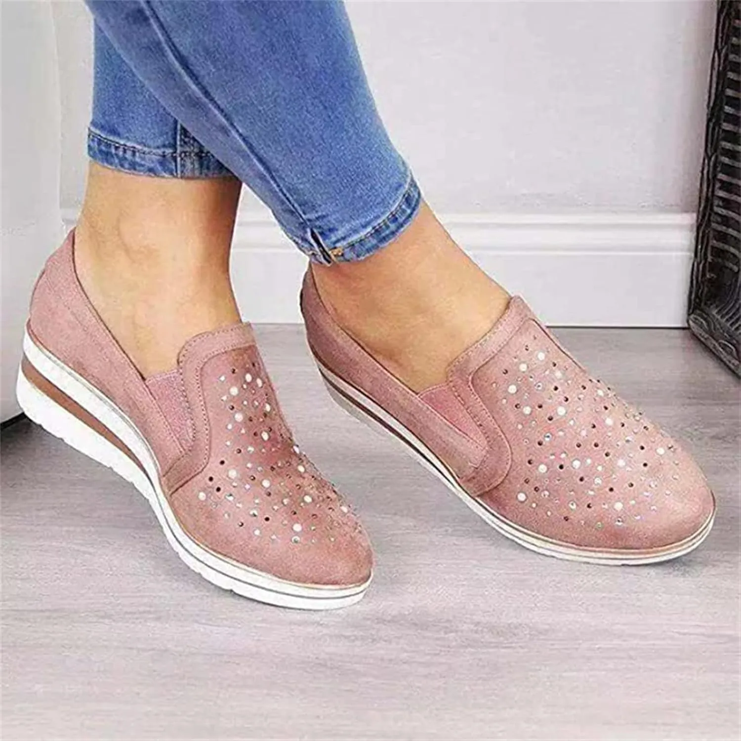 Ladmiple Shoes For Women Sneakers Trendy Low Top Lace Up Casual Fashion Lightweight Comfortable Walking Flats Loafers