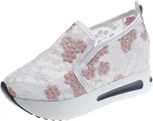 Ladmiple Sneakers For Women Comfortable Shoes Fashion Slip On Walking Shoes Dressy Casual Summer Platform Flats Loafers