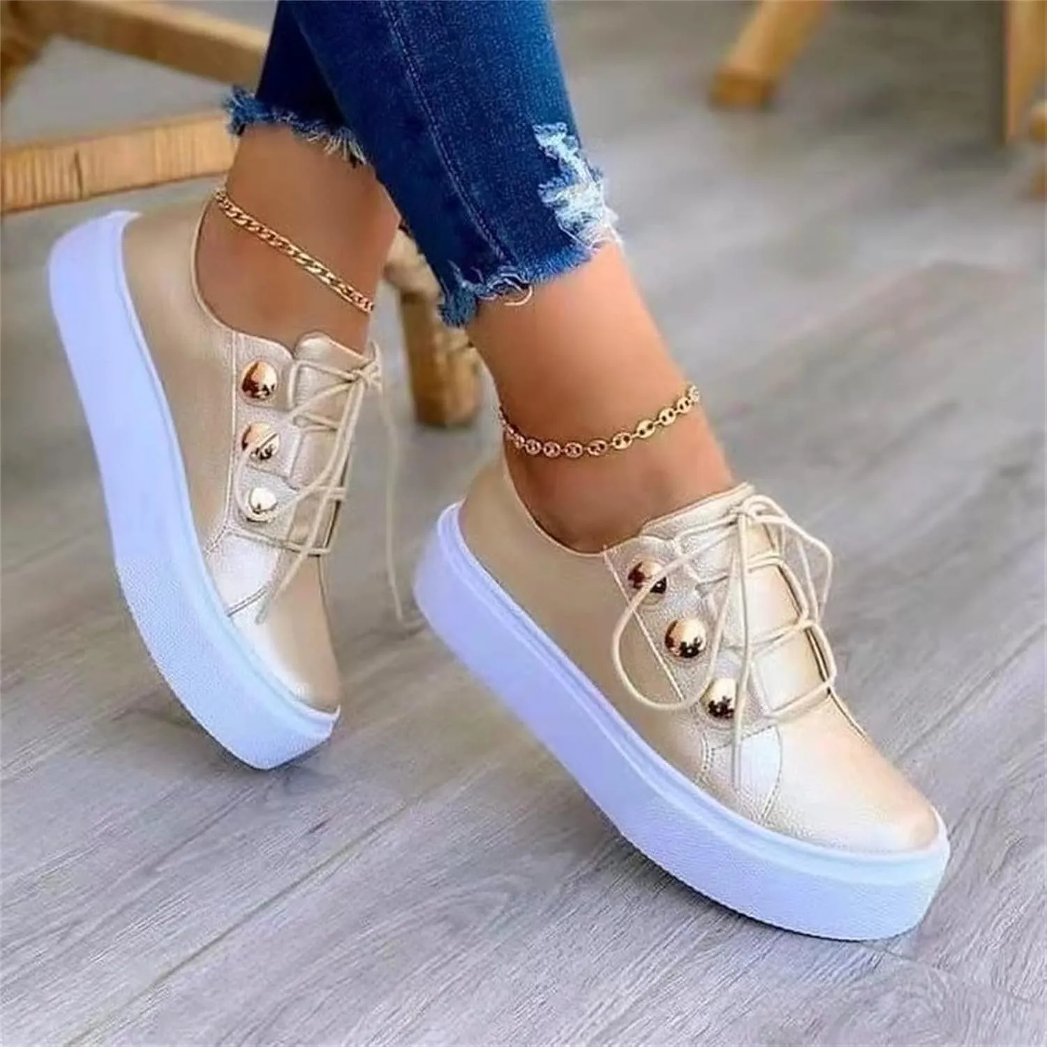 Ladmiple Sneakers For Women Slip On Fashion Comfortable Walking Shoes Dressy Casual Summer Non Slip Flats Loafers