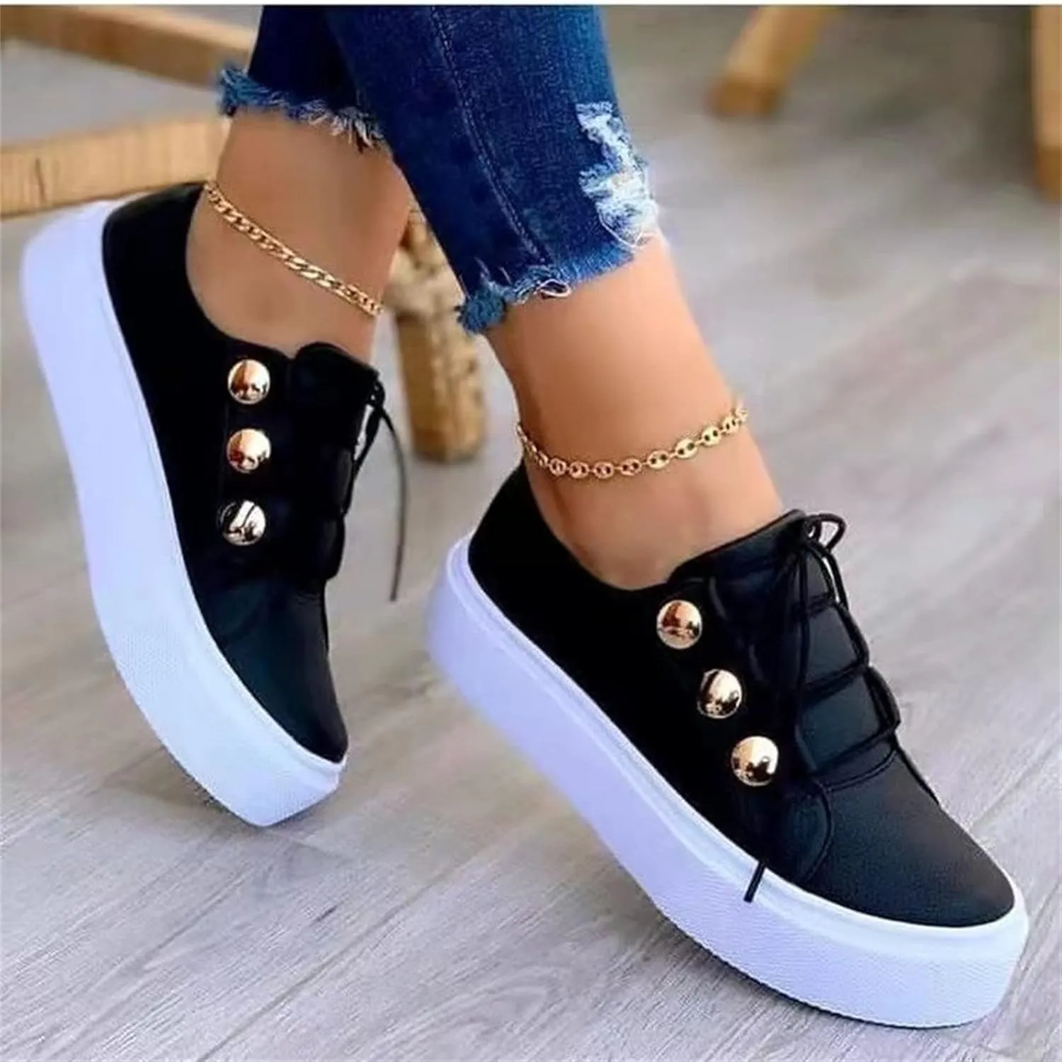 Ladmiple Sneakers For Women Slip On Fashion Comfortable Walking Shoes Dressy Casual Summer Non Slip Flats Loafers