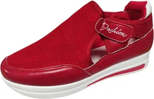 Ladmiple Sneakers For Women Slip On Wide Width Walking Shoes Platform Loafers Casual Dressy Summer Lace Up Flats Shoes