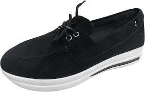Ladmiple Sneakers For Women Slip On Wide Width Walking Shoes Platform Loafers Casual Dressy Summer Lace Up Flats Shoes