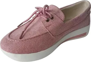 Ladmiple Sneakers For Women Walking Shoes Comfortable Lace ups Casual Summer Fashion Slip On Platform Flats Loafers