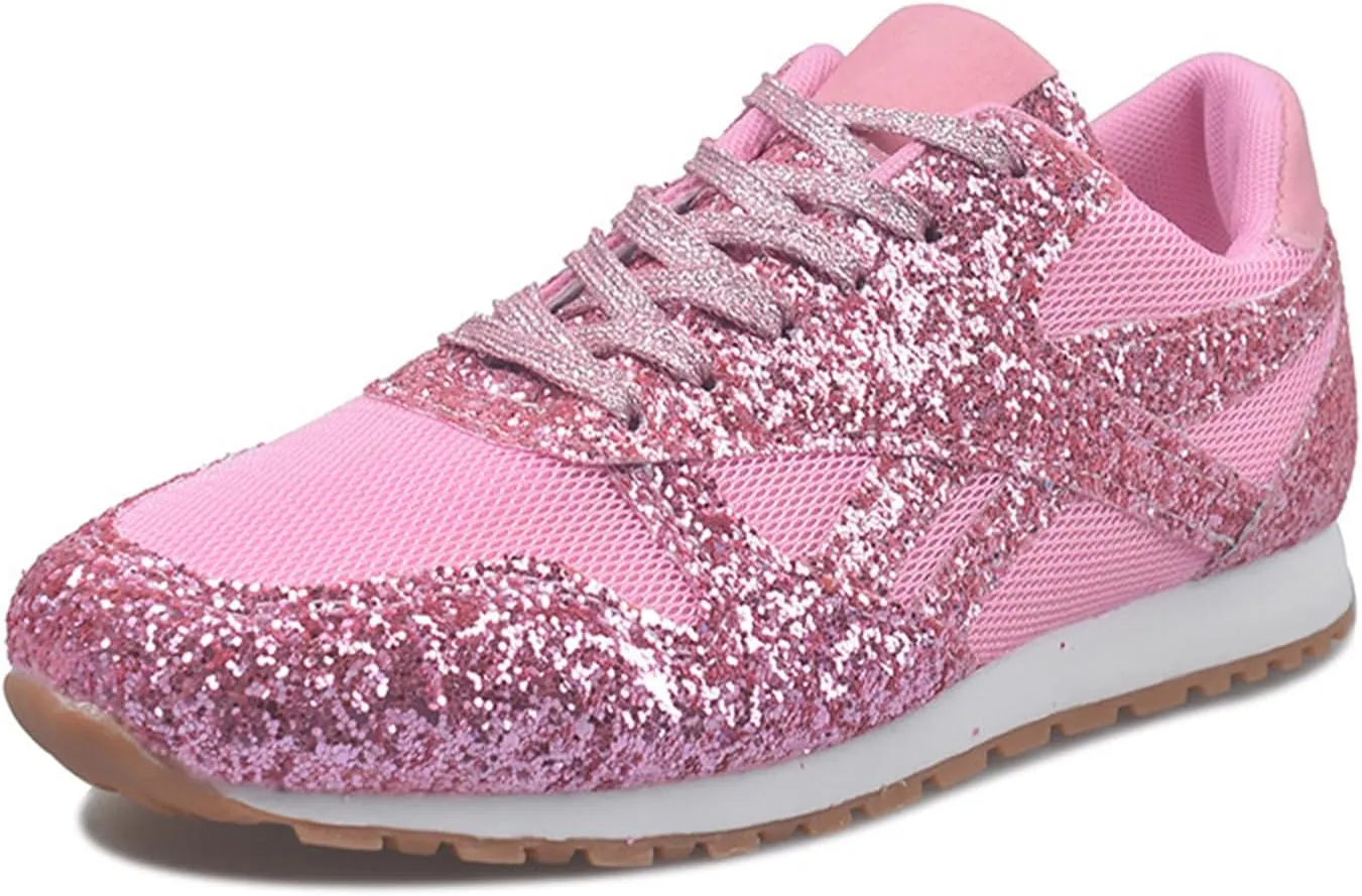 Ladmiple Sneakers For Women Walking Shoes Wide Width Rhinestone Sneakers Slip On Dressy Summer Glitter Sparkly Loafers