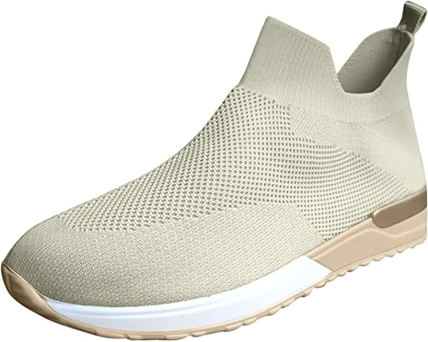 Ladmiple Walking Shoes Women Arch Support Slip On Sneakers Memory Foam Lightweight Casual Athletic Running Sneakers for Gym