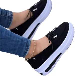 Lausiuoe Slip On Sneakers Women Memory Foam Black Womens Low Top Canvas Sneakers Casual Fashion Running Lightweight Breathable Comfortable Walking Flat Shoes Loafers