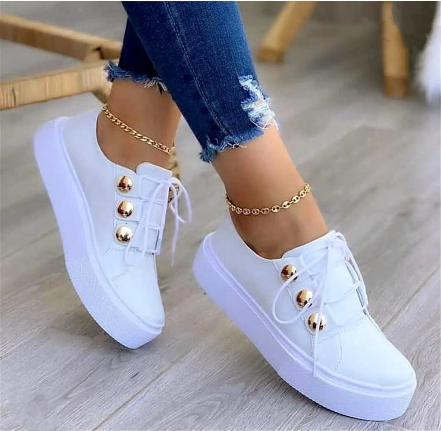 Lausiuoe Sneakers For Women Slip On Memory Foam Fashion Canvas Loafers Casual Lightweight Comfort Flat Walking Shoes