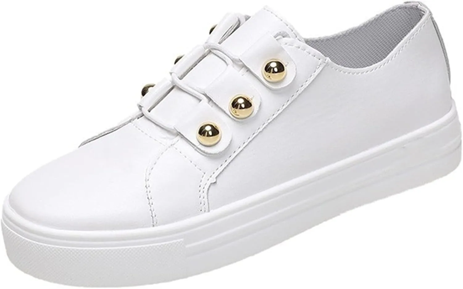 Lausiuoe Sneakers For Women Slip On Memory Foam Fashion Canvas Loafers Casual Lightweight Comfort Flat Walking Shoes