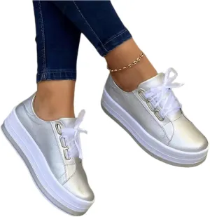 Lausiuoe Sneakers For Women Walking Shoes Comfortable Slip on Leather Shoes Low Top Non Slip Fashion Casual Flat Loafers