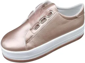 Lausiuoe Sneakers For Women Walking Shoes Comfortable Slip on Leather Shoes Low Top Non Slip Fashion Casual Flat Loafers