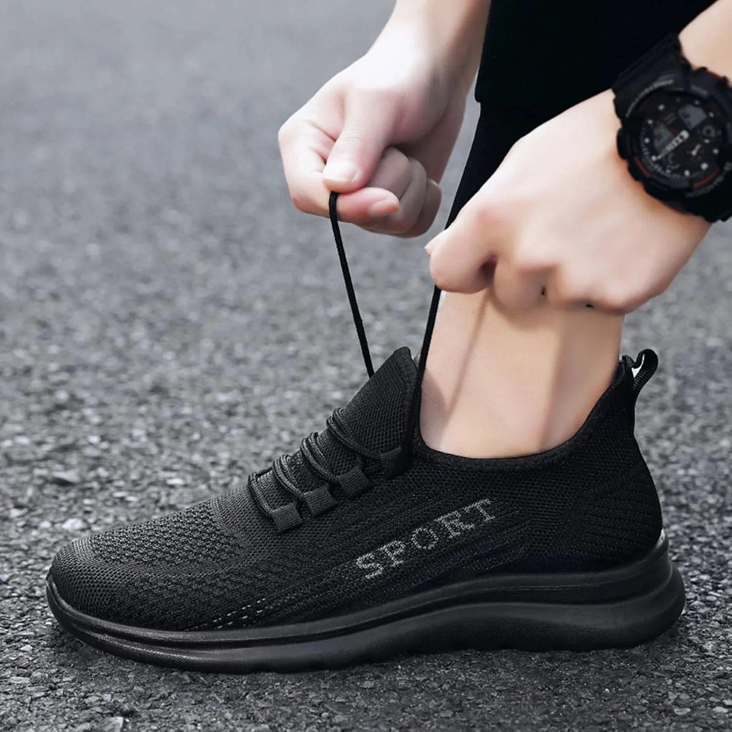 Lightweight Arch Support Sneakers for Men Business Mesh Breathable Walking Shoe Men's Arch Support Insole Shoes