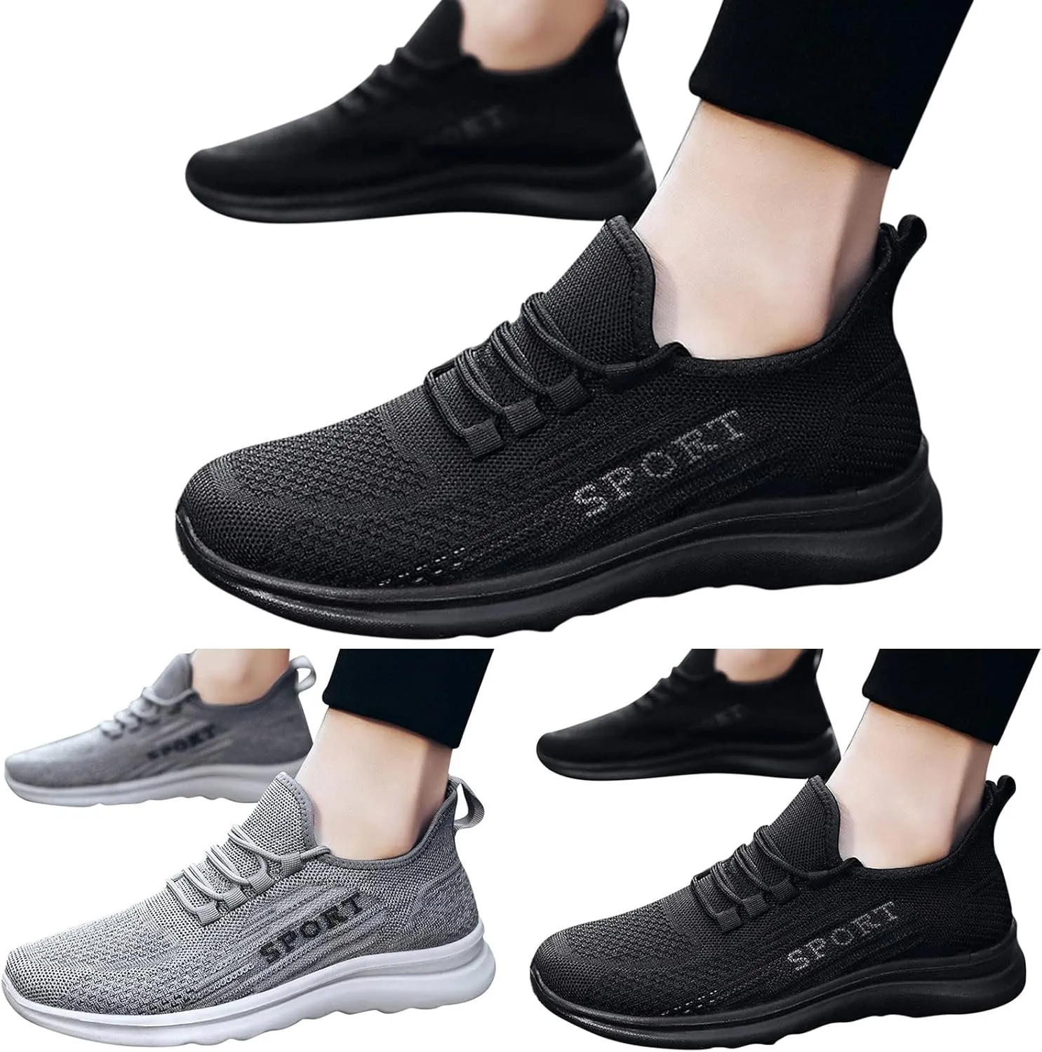 Lightweight Arch Support Sneakers for Men Business Mesh Breathable Walking Shoe Men's Arch Support Insole Shoes