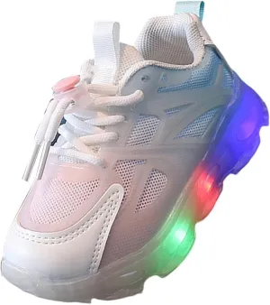 Little Boys Girls Light Up Shoes Breathable Lightweight Comfy Soft Running Trainer Tennis Sneakers for Toddler Kids